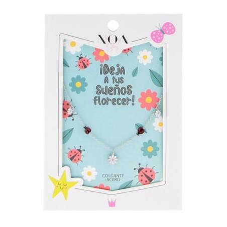 Noa story - Colgante Acero Plateado Mariquitas - ¡Deja a tus sueños florecer!