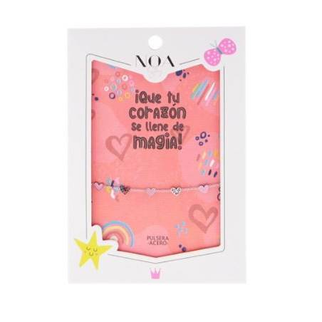Noa story - Pulsera Acero Plateado CORAZONES - ¡QUE TU CORAZÓN SE LLENE DE MAGIA!