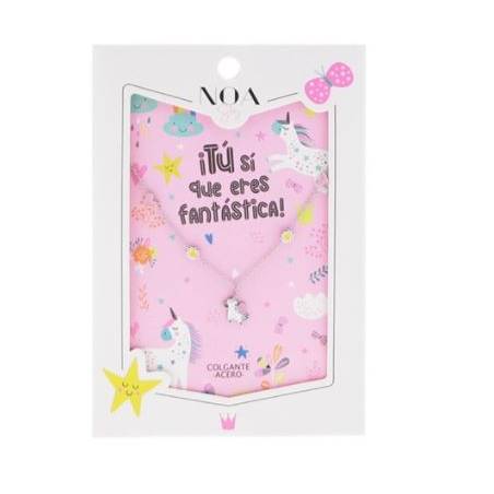 Noa Story - COLGANTE DE ACERO PLATEADO UNICORNIOS - ¡TU SI QUE ERES FANTÁSTICA!