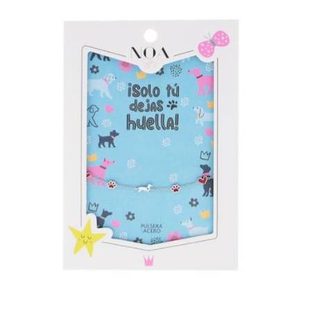 Noa Story - Pulsera Acero Plateado GATOS - LAS MEJORES AVENTURAS TIENEN 4 PATAS