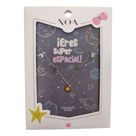 Noa Story - Colgante Acero Plateado Planetas - ¡Eres super espacial!