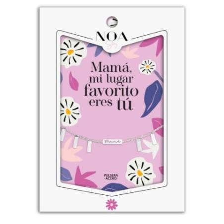 Noa Story - Pulsera Acero Plata - Mamá, mi lugar favorito eres tú