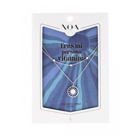 Noa Story - Colgante Acero Plateado doble cadena - Eres mi Persona Vitamina