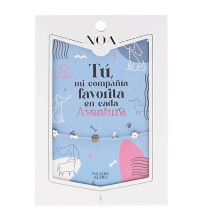 Noa Story - Pulsera Acero Plateada - Tú, mi compañía favorita en cada Aventura