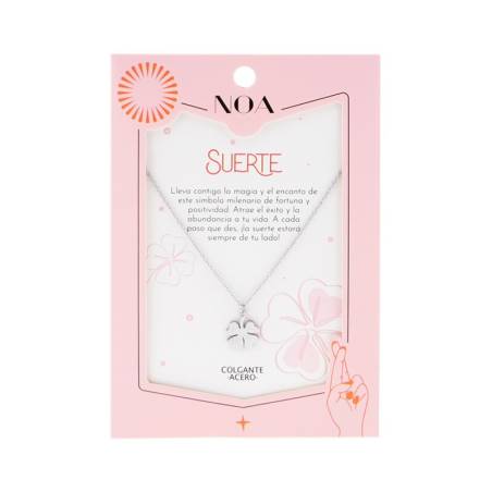 Noa Story - Colgante Acero Plateado - Suerte