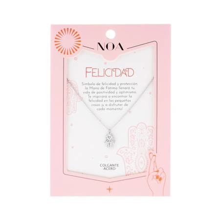 Noa Story - Colgante Acero Plateado - Felicidad