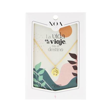 Noa Story - Colgante Acero Dorado - La vida es el viaje, no el destino