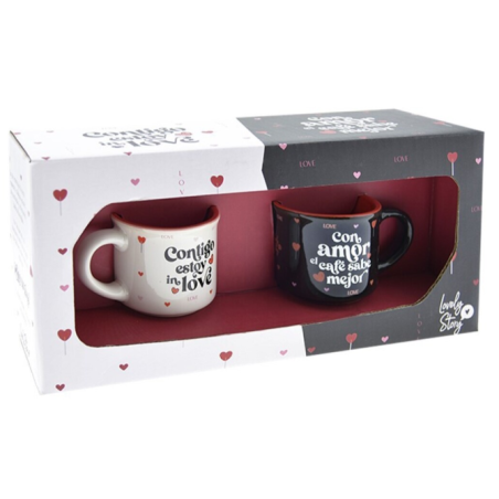 Lovely Story - SET DE 2 TAZAS MINI ENAMORADOS