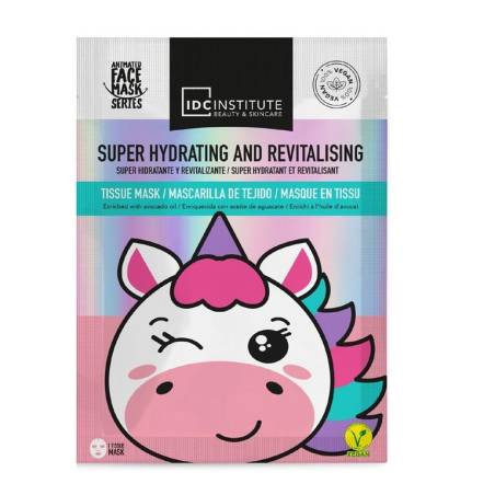 IDC INSTITUTE - Mascarilla Facial carita de Unicornio Super Hidratante y Revitalizante