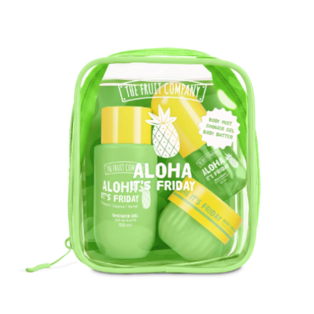 The Fruit Company - Set de viaje Aloha it´s Friday (Body Mist + Gel de ducha + Crema de cuerpo)