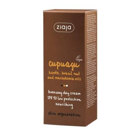 Ziaja - Crema facial autobronceadora de día SPF10 Cupuaçu