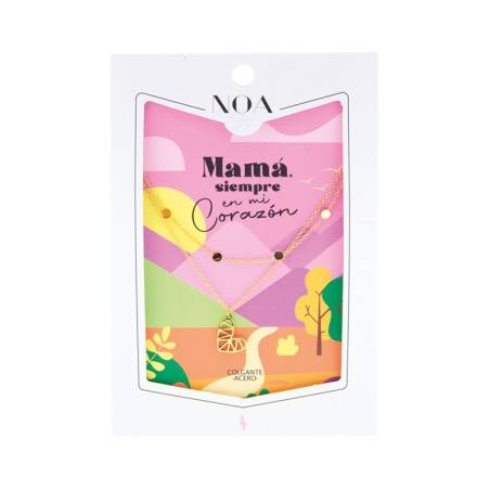 Noa Story - Colgante Acero Dorado - Mamá siempre en mi Corazón