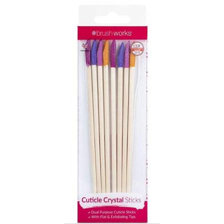 Brushworks - Set de 8 palitos de naranjo crystal cuticle sticks