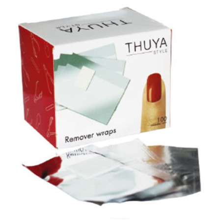 Thuya Profesional - REMOVER WRAPS ALGODON + ALUMINIO RETIRADO ESMALTE 100 UNID